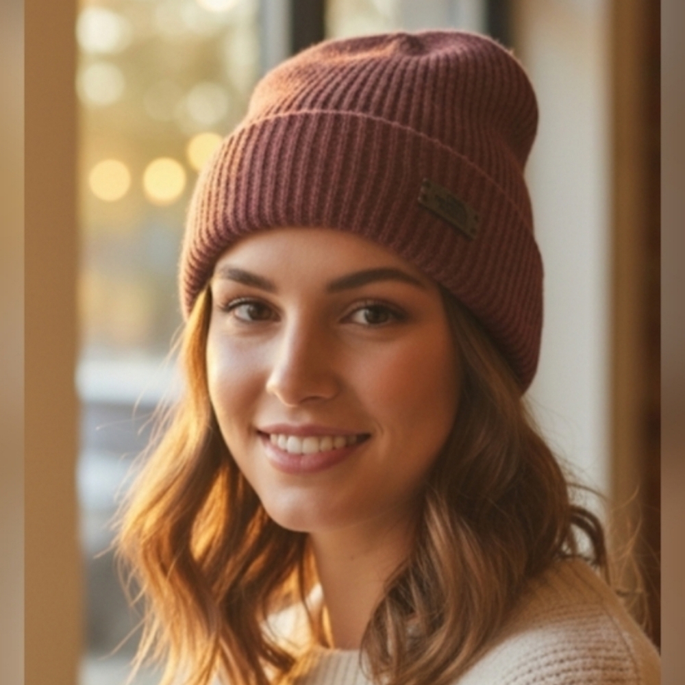🔥NEW! The North Face Mauve Ribbed Beanie NWT 12.12